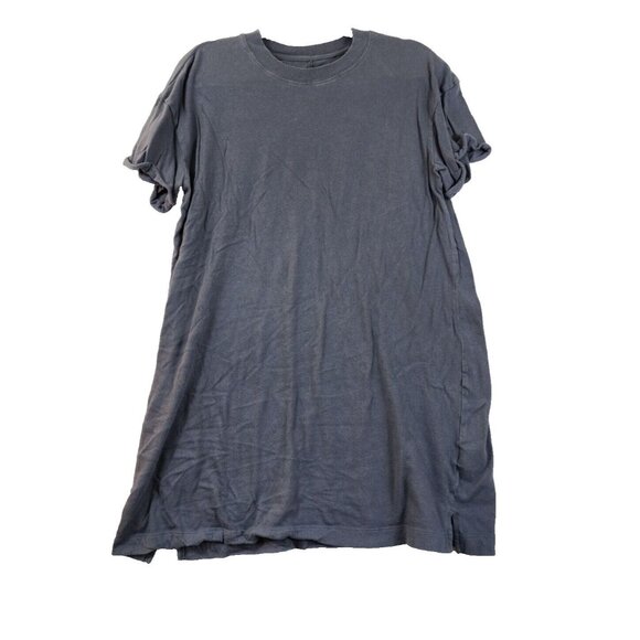 Time And Tru Womens L Gray Short Sleeve Crew Neck Shirt Dress - Picture 1 of 4